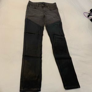 Grey and leather pants